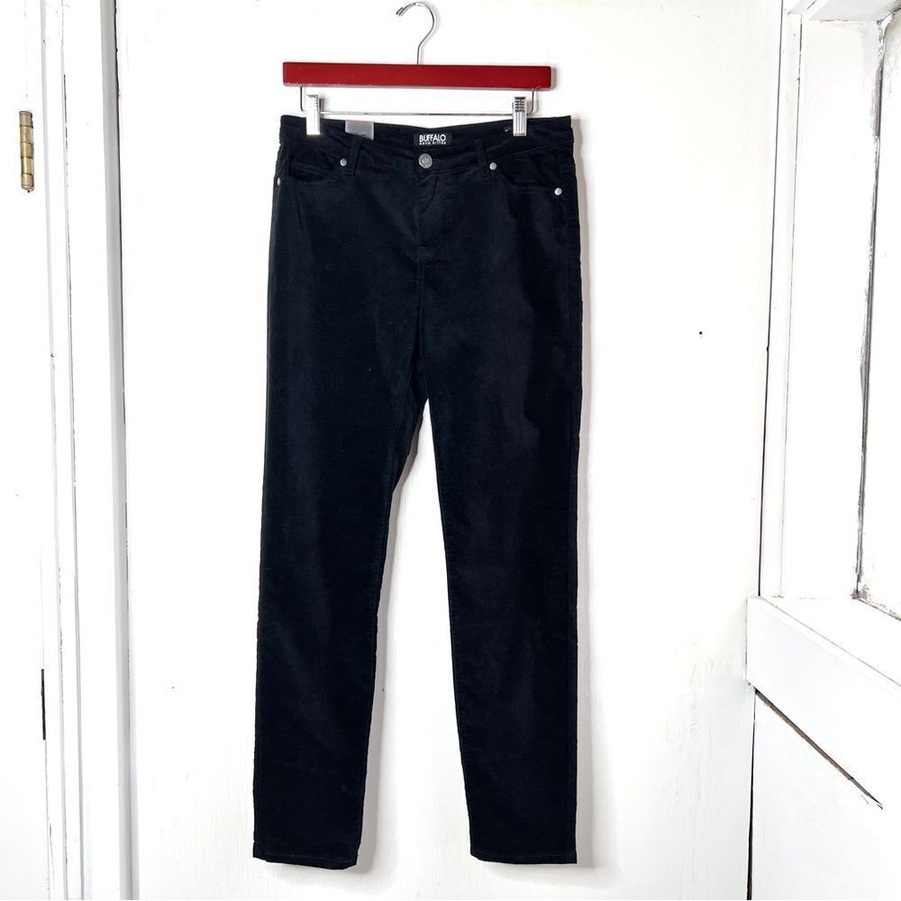 Buffalo Black Marvel Mid-Rise Velvet Stretch Skinny Pants NWT
